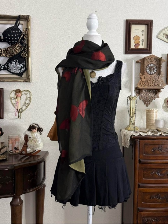 Accessories - Silk whimsigoth boho dark fairy grunge butterfly scarf